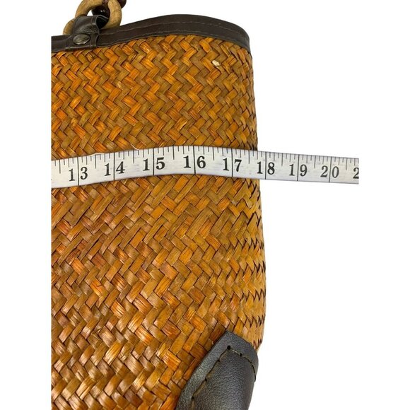 Women's Brown Wicker Large Purse - Picture 6 of 6